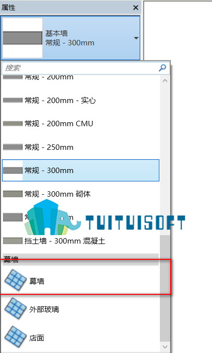 2018-11-23_200832.jpg 腿腿教学网-Revit中如何在墙上面绘制幕墙