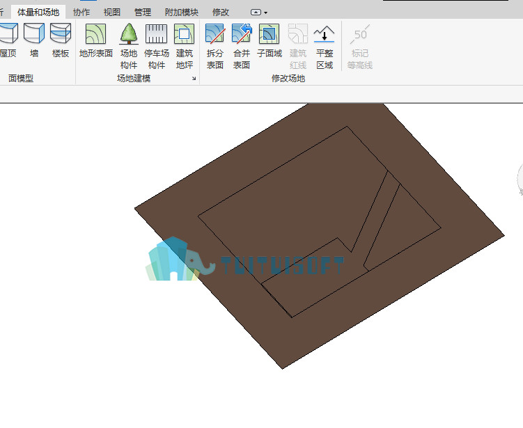 2018-12-07_004820.jpg 腿腿教学网-revit中使用场地绘制基坑