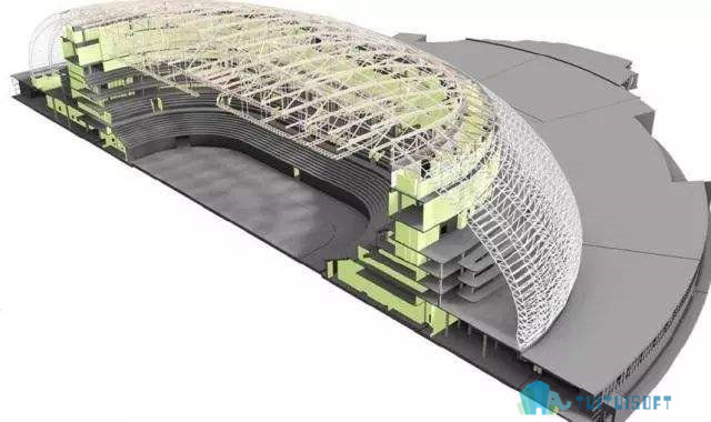腿腿教学网-参数化设计在BIM技术中的应用案例——Avia体育场馆设计
