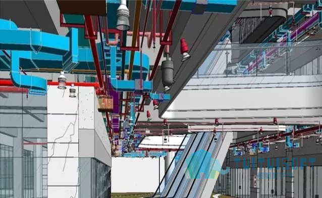 地铁站BIM模型冲突与碰撞检查.jpg 腿腿教学网-平行的BIM,BIM技术在轨道工程中的应用