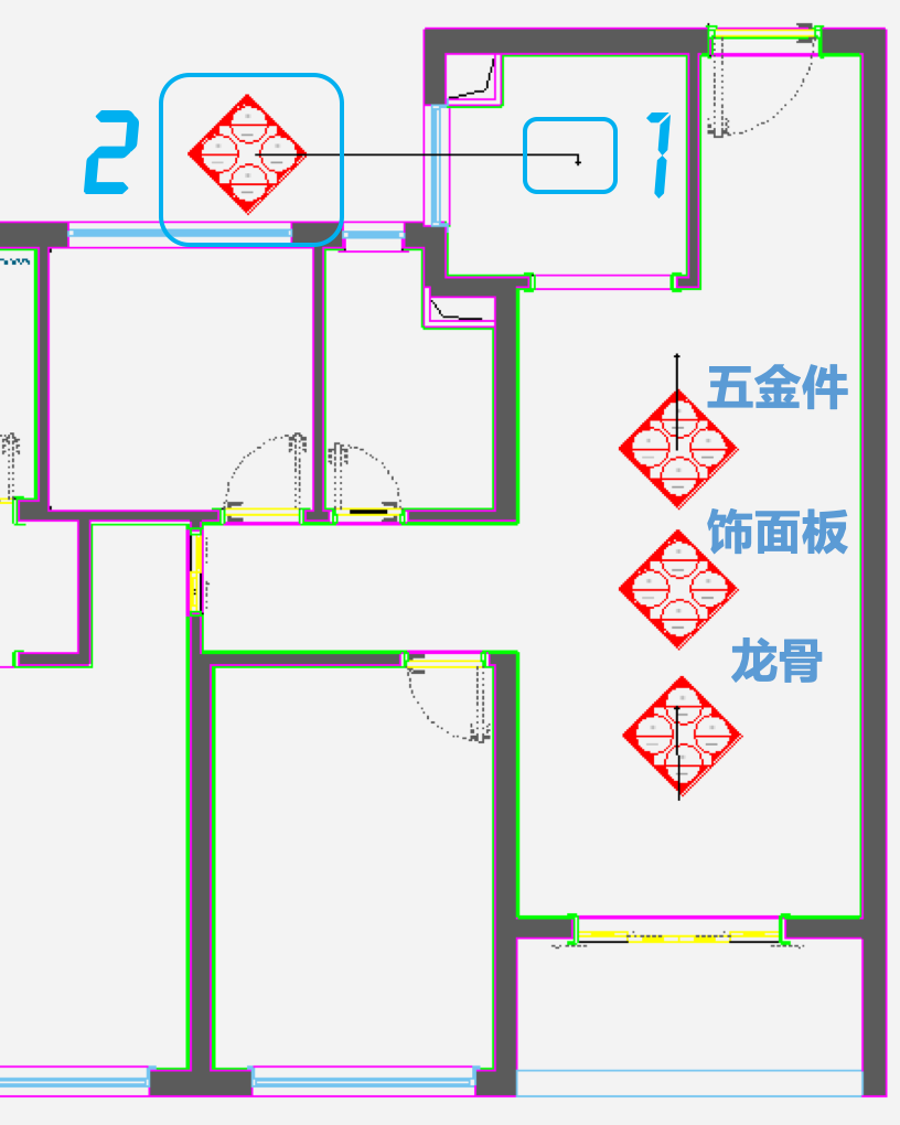 B-5-1 房间立面-2.png 腿腿教学网-毕马装饰软件功能详解-房间立面装饰深化
