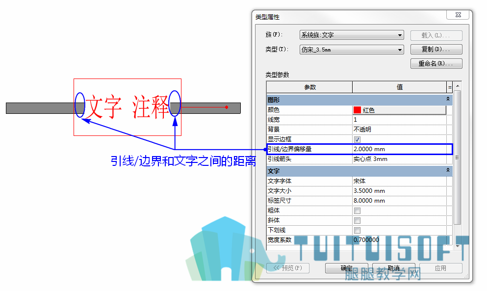 4引线或边界和文字之间的距离.png 4引线或边界和文字之间的距离.png
