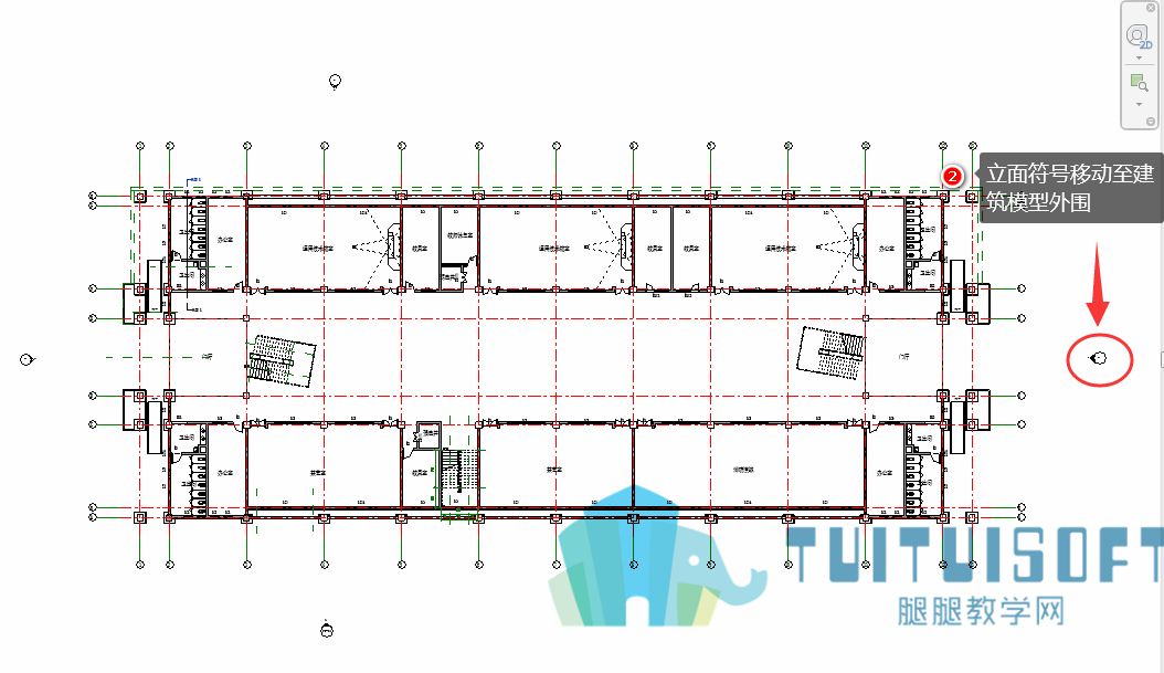 03立面符号移动至建筑模型外围.png 03立面符号移动至建筑模型外围.png