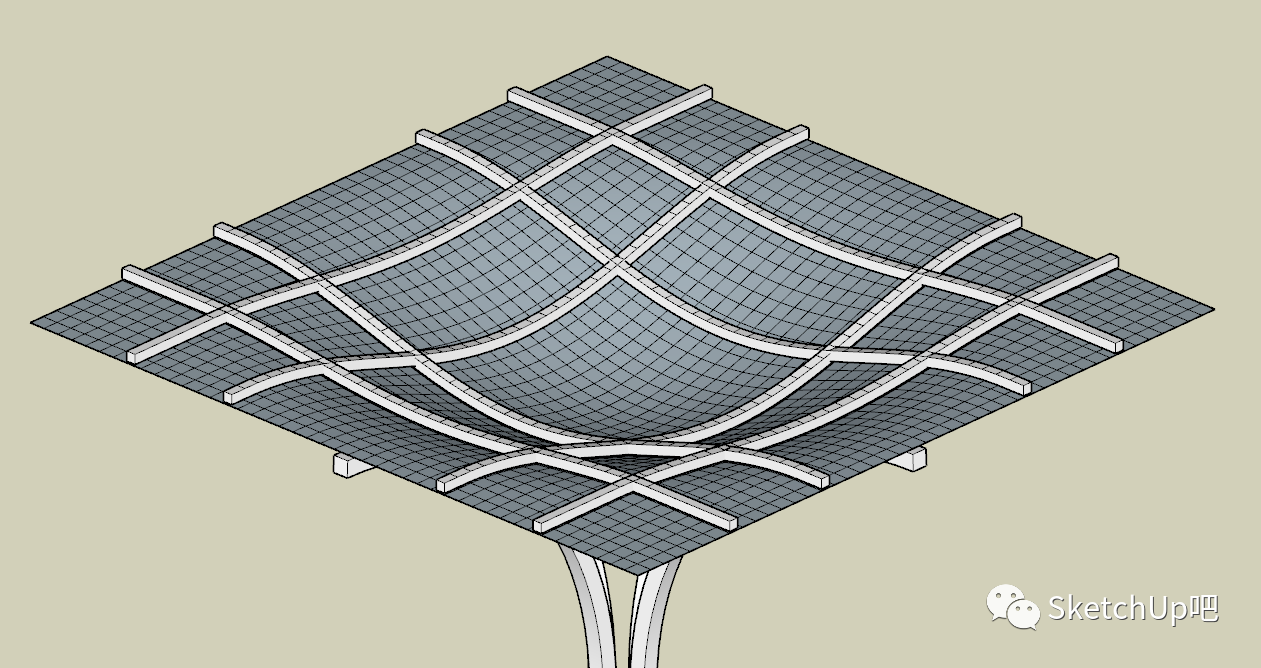 SketchUp,SketchUp技巧 腿腿教学网-如何用SketchUp做廊架建模?小白都能学会!