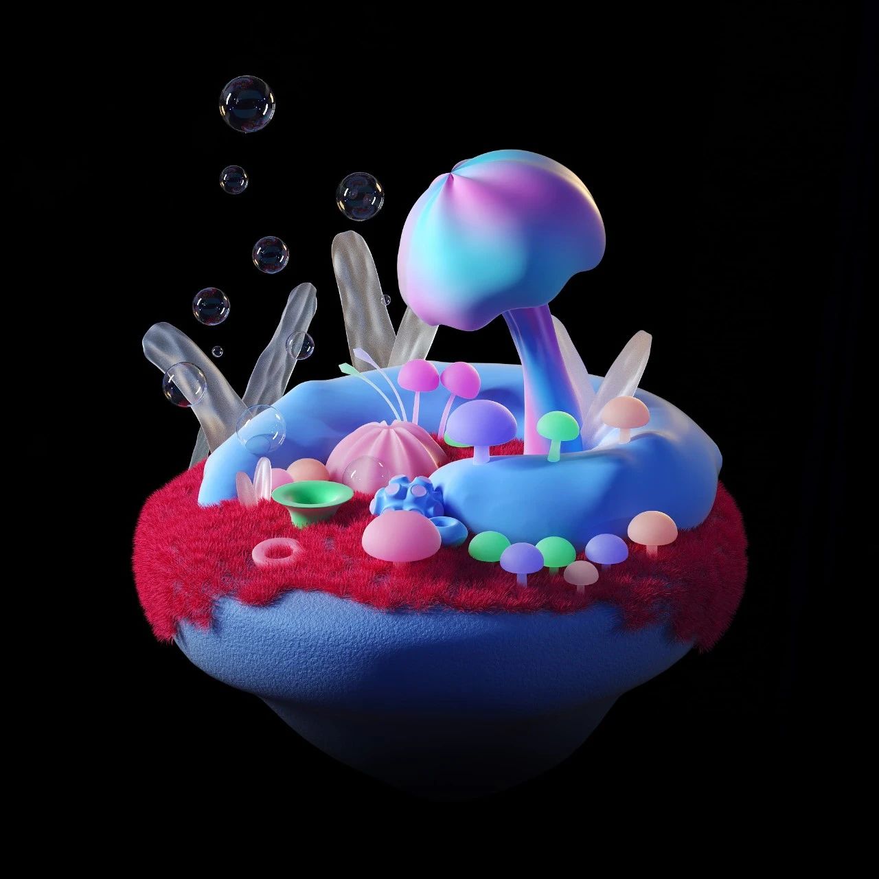 C4D,C4D技巧 腿腿教学网-C4D小技巧:如何制作简易彩色泡泡?这三种方法教给你!