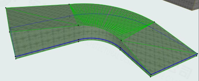 f7c6559bea6f98ac636f8f2d89bb3b0b.png 腿腿教学网-ArchiCAD如何画坡道?借助ArchiCAD中的网面工具画转弯坡道
