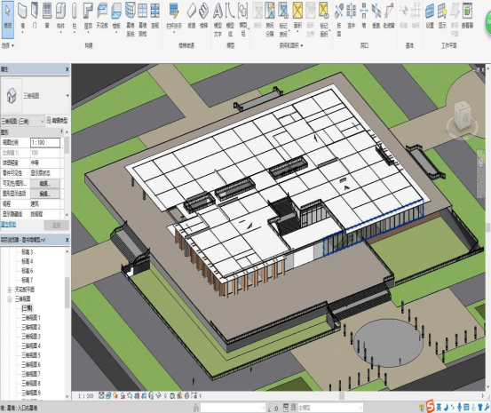 腿腿教学网-BIM模型怎么建？某图书馆项目BIM模型构建