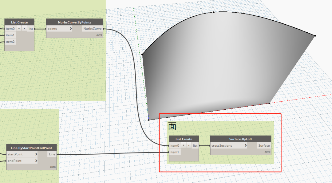 d2e17a61670ef4e5c69f5493ca56b22d.png 腿腿教学网-Dynamo中如何通过线来生成面?Dynamo基础图元介绍——面