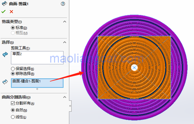 0728f9482c9a9c0f5952d088d529635f.png 腿腿教学网-solidworks建模教程:solidworks如何弯曲曲面及设置三重轴位置?
