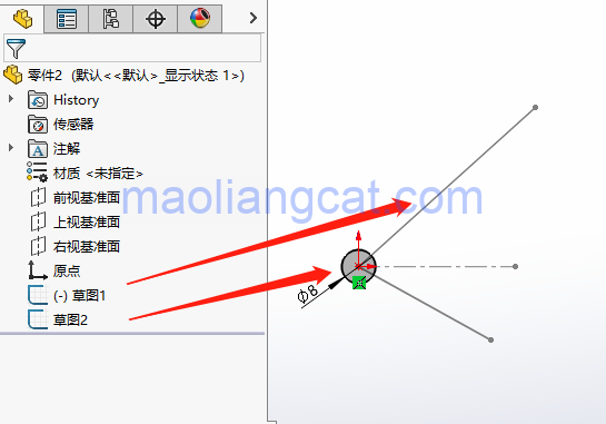 腿腿教学网-Solidworks常见问题解答：Solidworks草图线性阵列无法选择方向是怎么回事？