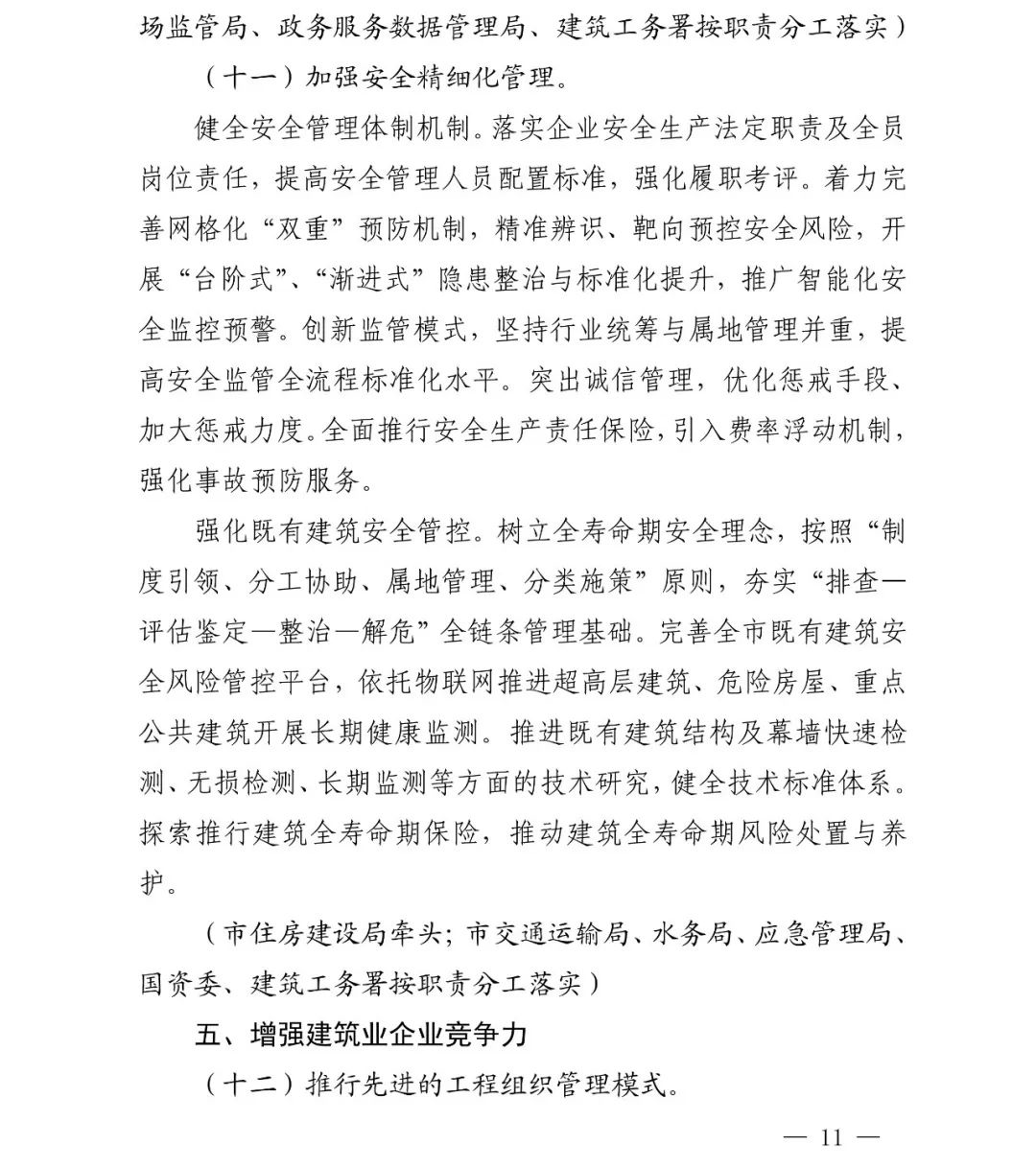 腿腿教学网-深圳市人民政府印发《深圳市加快推进现代建筑业高质量发展的若干措施》通知