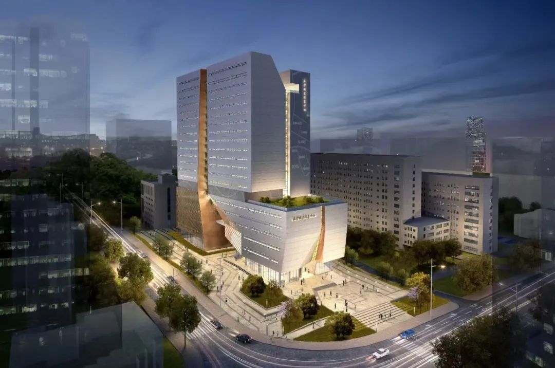 长沙城建信息中心项目夜景鸟瞰图 长沙城建信息中心项目夜景鸟瞰图