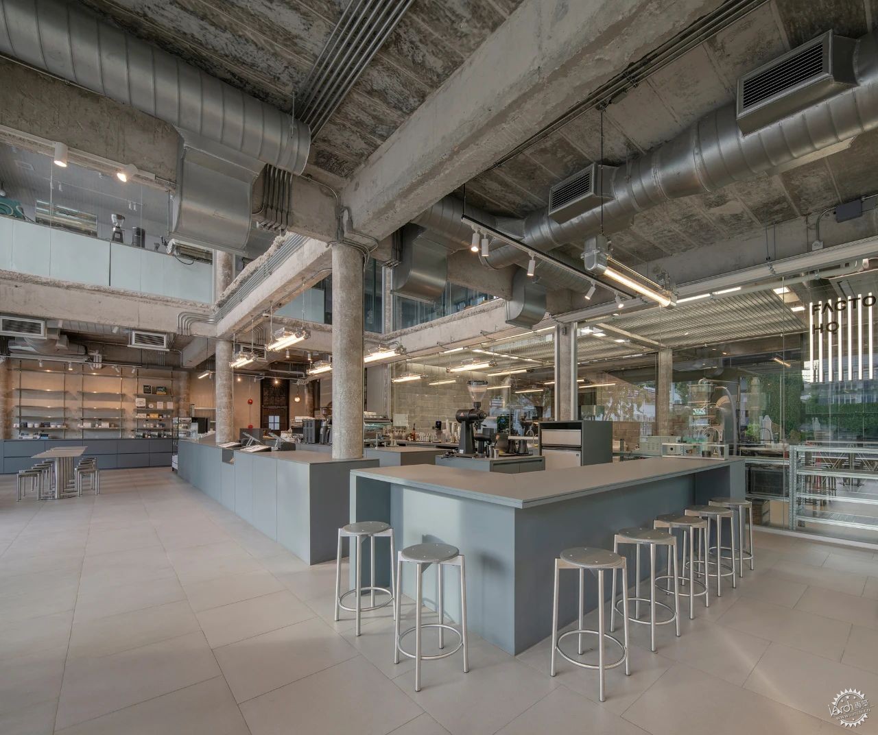 曼谷Factory Coffee总部，工业美学与咖啡文化的空间演绎第8张图片