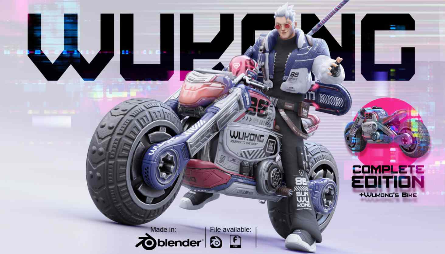 Blender模型 赛博朋克齐天大圣孙悟空3D角色完整版模型WUKONG THE MONKEY KING网盘下载