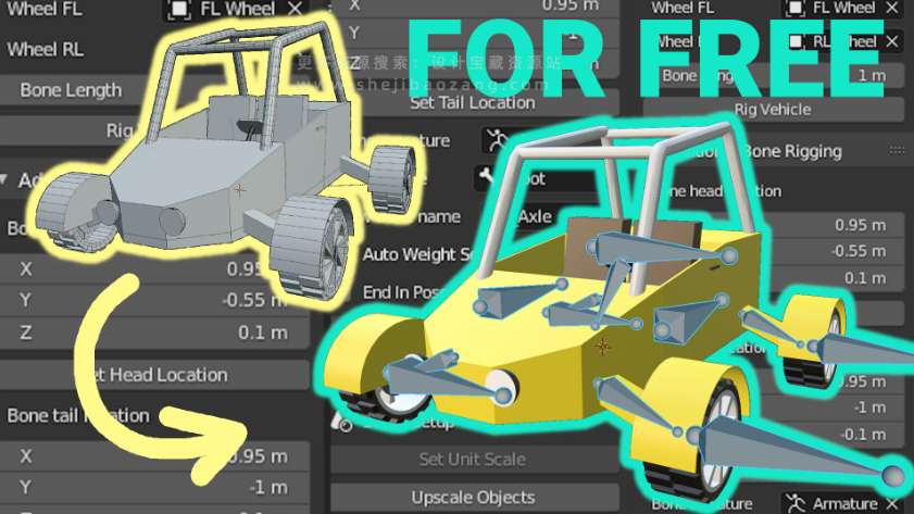 汽车装备绑定工具 Unreal Engine 4 Vehicle Rigging Addon V0.6.2，附真实用户使用体验！