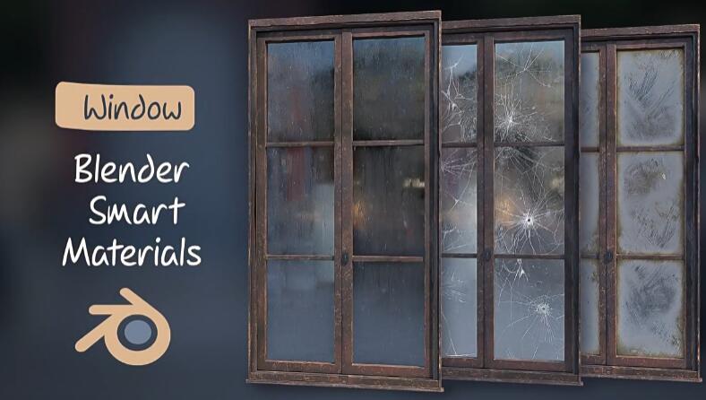  玻璃窗户真实水珠雨滴资产 Blender Smart Materials – Window Procedural Water Drops，永久使用！