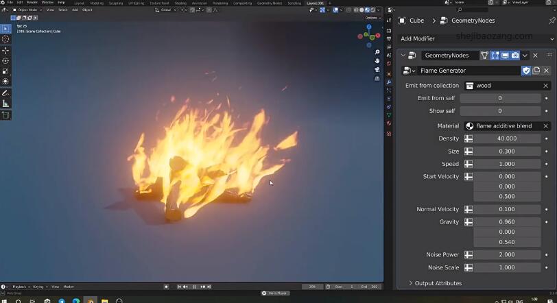 Blender实时火焰生成插件Realtime Flame Generator网盘下载