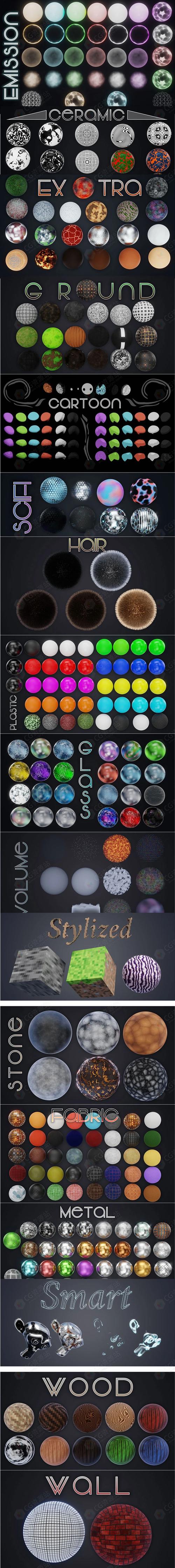 实用Blender插件-290+高级材质球预设包玻璃布料钢铁发光卡通科幻Advanced Material Pack V1.21，官方最新版！ - 腿腿教学网