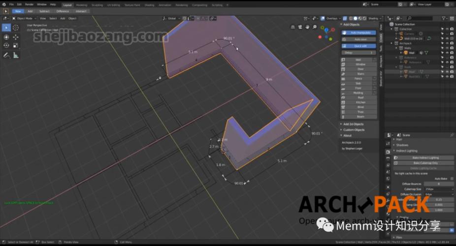 室内设计必备Bledner插件(中文)建筑可视化工作流程插件Archipack v2.5.1,官方下载! 室内设计必备Bledner插件(中文)建筑可视化工作流程插件Archipack v2.5.1,官方下载! - 腿腿教学网