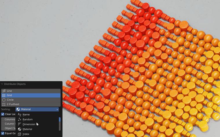 Blender分类排列场景材质插件 Distribute & Sort Tool V1.0.7,永久使用! Blender分类排列场景材质插件 Distribute & Sort Tool V1.0.7,永久使用! - 腿腿教学网