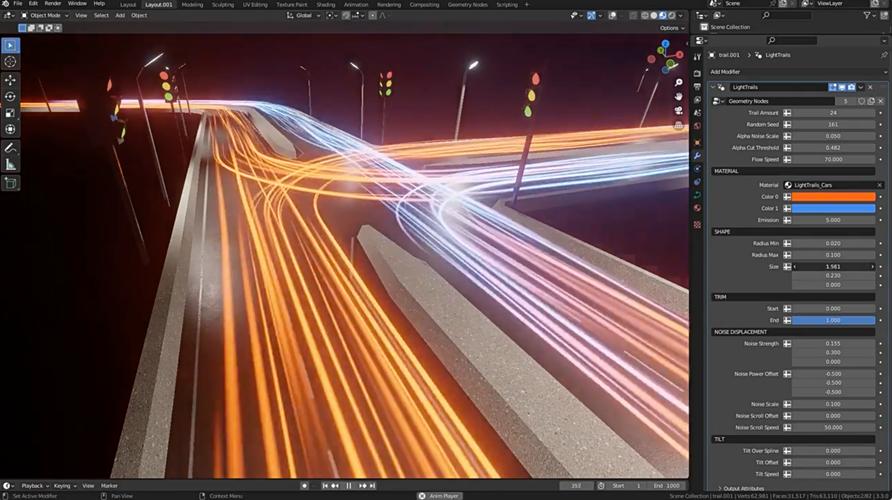 光线轨迹效果的Blender插件Light Trails Generator V1.1,压缩包下载! 光线轨迹效果的Blender插件Light Trails Generator V1.1,压缩包下载! - 腿腿教学网
