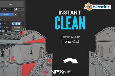 Blender插件 网格清理布线优化 Instant Clean V2.0.1,安装了的用户都说好! Blender插件 网格清理布线优化 Instant Clean V2.0.1,安装了的用户都说好! - 腿腿教学网