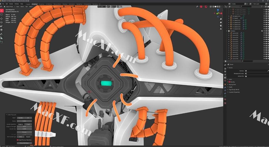 Blender插件 三维电缆曲线链接生成器 Curve Basher V1.3.7，网盘下载！ - 腿腿教学网