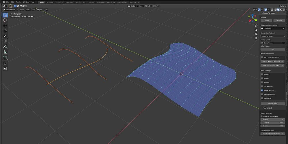 Blender插件 根据线条自动生成面片 Curves To Mesh V2.6,官方最新版! Blender插件 根据线条自动生成面片 Curves To Mesh V2.6,官方最新版! - 腿腿教学网