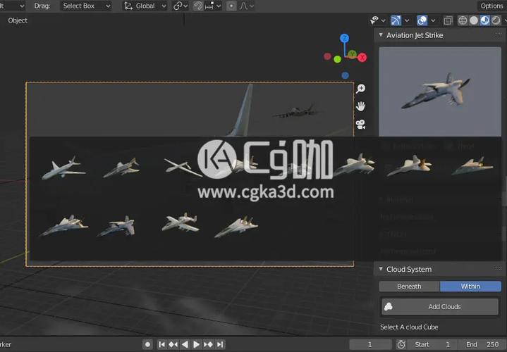 Blender插件 喷气式飞机模型生成工具 Aviation Jet Strike Addon V1.0,中文免费版下载! Blender插件 喷气式飞机模型生成工具 Aviation Jet Strike Addon V1.0,中文免费版下载! - 腿腿教学网