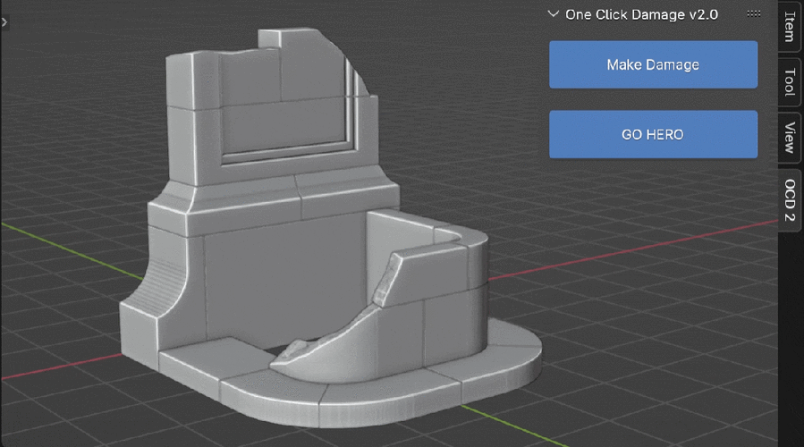 Blender插件 快速破坏损伤模型 OCD (One Click Damage) V1.7.8，永久使用！ - 腿腿教学网