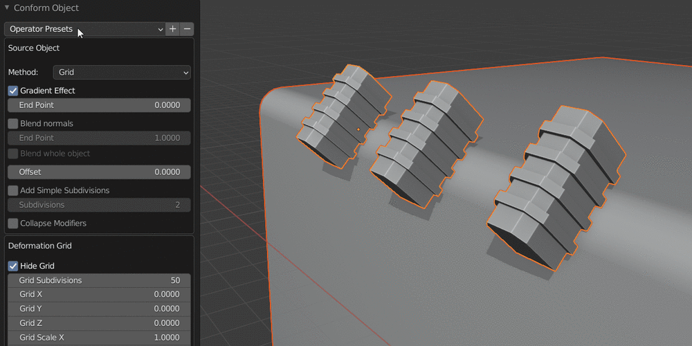 Blender插件 模型包裹贴合吸附工具 Conform Object v1.3.1,官方最新版下载! Blender插件 模型包裹贴合吸附工具 Conform Object v1.3.1,官方最新版下载! - 腿腿教学网