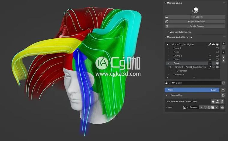Blender Geometry Nodes 插件 Medusa Nodes v1.0.4 头发系统制作器,永久使用! Blender Geometry Nodes 插件 Medusa Nodes v1.0.4 头发系统制作器,永久使用! - 腿腿教学网