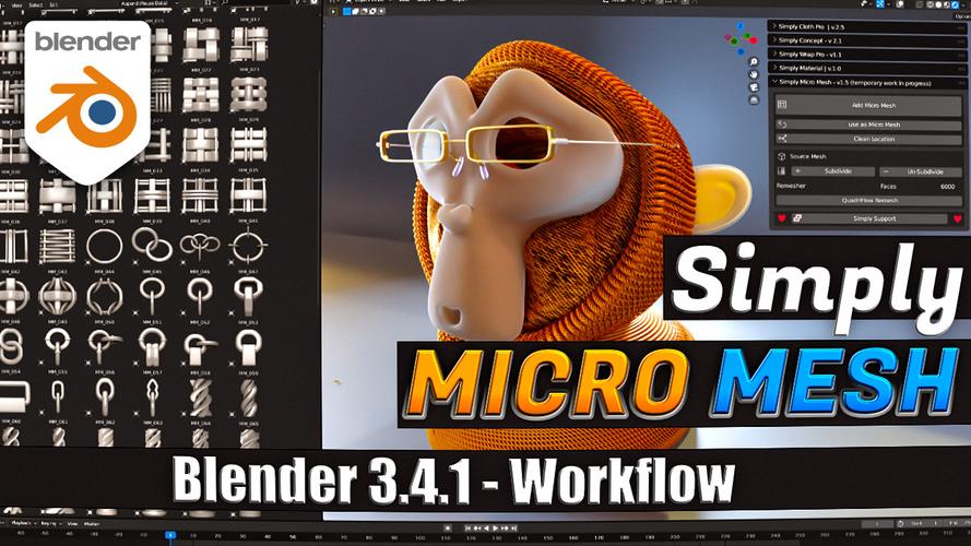 Blender插件 快速创建生成网格模型工具 Simply Micro Mesh v2.1,网盘下载! Blender插件 快速创建生成网格模型工具 Simply Micro Mesh v2.1,网盘下载! - 腿腿教学网