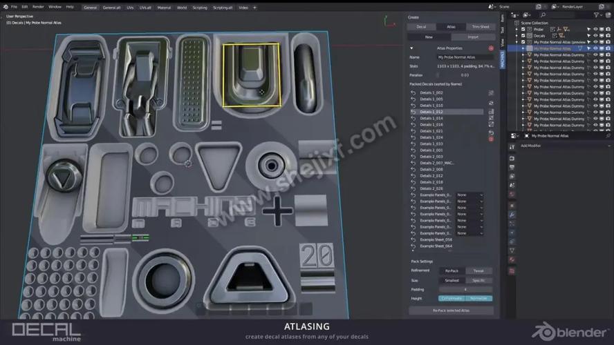 Blender插件 自动化高效建模工具表面贴图工具 DecalMachine V2.10.0,压缩包下载! Blender插件 自动化高效建模工具表面贴图工具 DecalMachine V2.10.0,压缩包下载! - 腿腿教学网