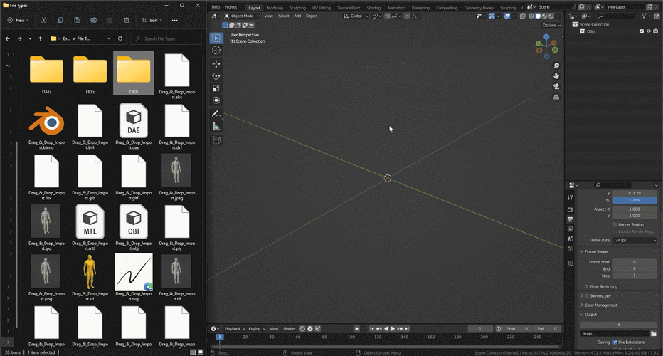 Blender插件 多种格式文件直接拖拽导入 Drag & Drop Import V1.04,官方下载! Blender插件 多种格式文件直接拖拽导入 Drag & Drop Import V1.04,官方下载! - 腿腿教学网