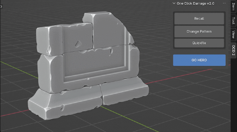 Blender插件 快速破坏损伤模型做旧效果 OCD (One Click Damage) V2.0.1，官方最新版下载！ - 腿腿教学网