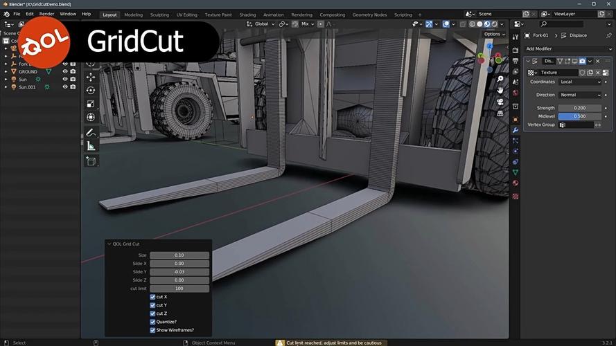Blender插件Qol Gridcut V2.1.3智能网格精度调整,官方最新版! Blender插件Qol Gridcut V2.1.3智能网格精度调整,官方最新版! - 腿腿教学网