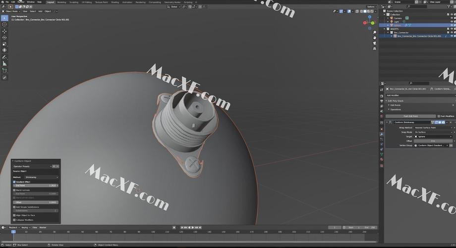 Blender插件 模型包裹贴合吸附工具 Conform Object v1.4.13，网盘下载！ - 腿腿教学网