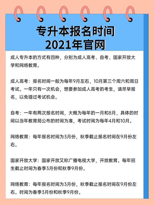 成人专升本每年报名时间及截止日期 - 腿腿教学网