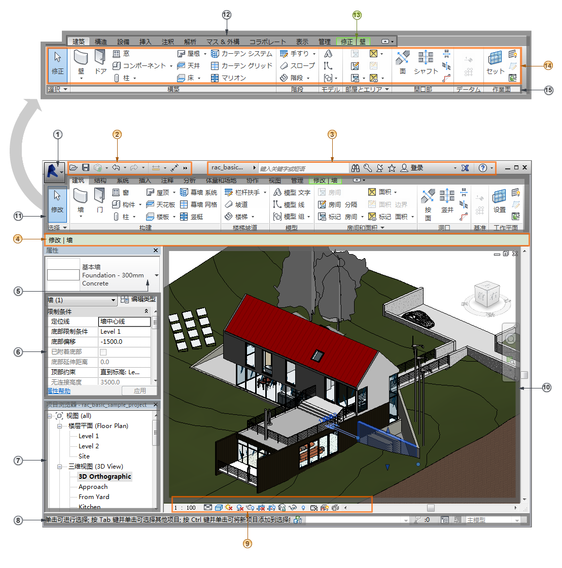 BIM建模软件之Revit—Revit用户界面详细说明