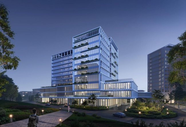 三亚市中医院二期医技综合楼建筑效果图