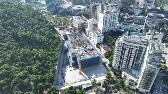 三亚市中医院二期施工现场航拍