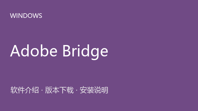 Adobe Bridge 2024 64位下载｜软件介绍与安装说明