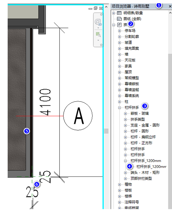 image.png 腿腿教学网-BIM图文教程-小别墅案例实践之2.11室外栏杆绘制