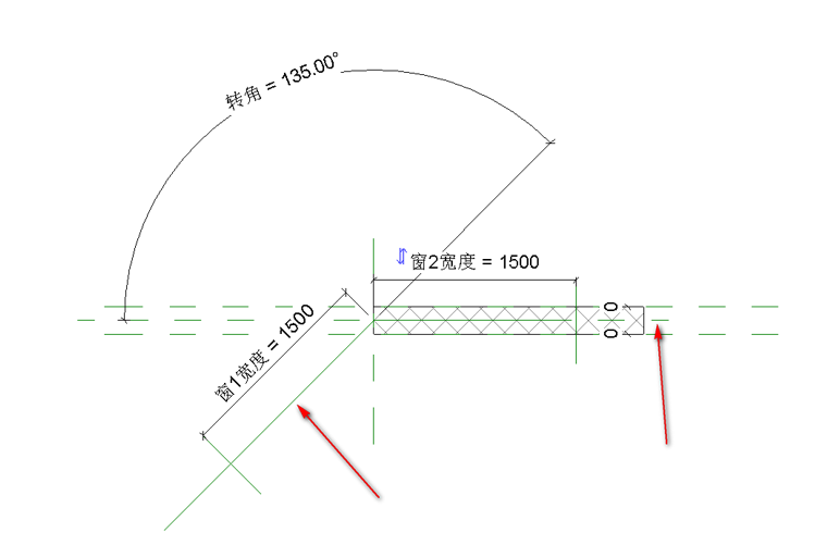 image.png 腿腿教学网-BIM等级考试二级建筑教程 |2.13 转角窗族实例