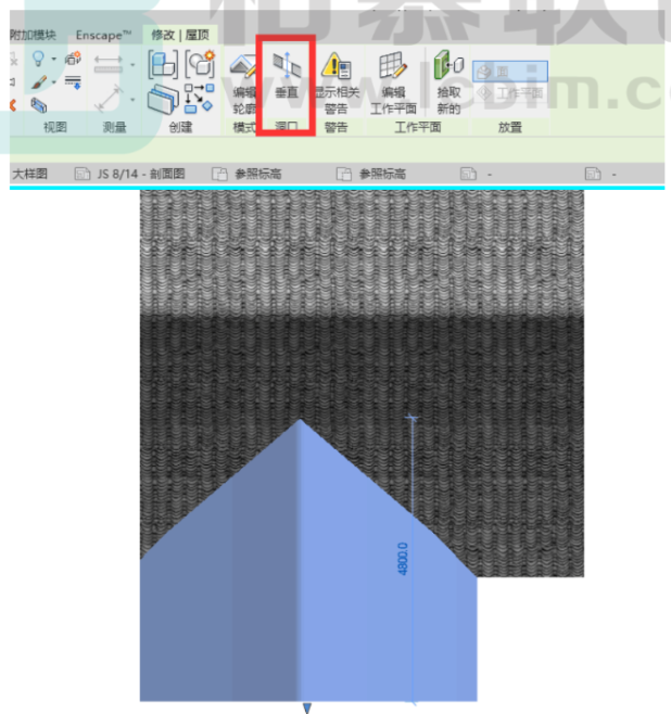 腿腿教学网-Revit中相交屋顶的交接处处理方法的图文教程