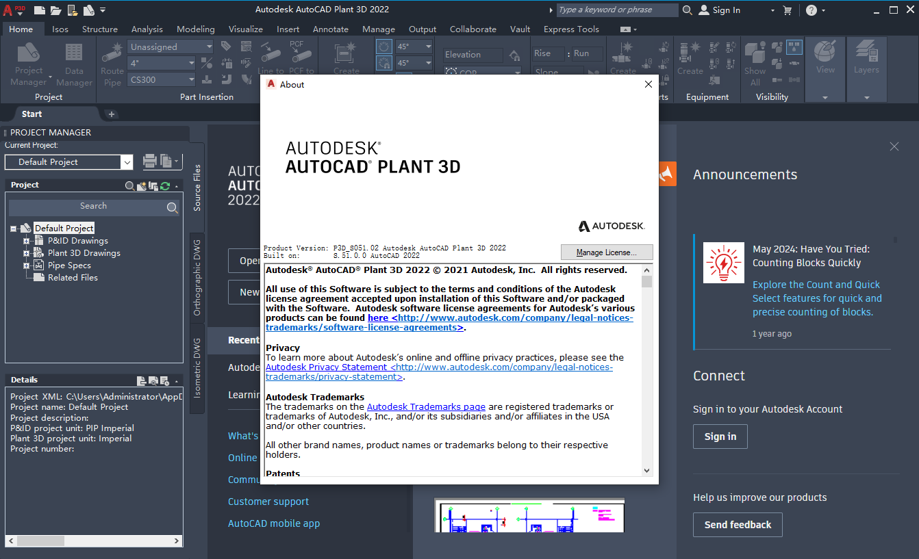 AutoCAD Plant 3D 2022(英文破解版)下载 AutoCAD Plant 3D 2022(英文破解版)下载