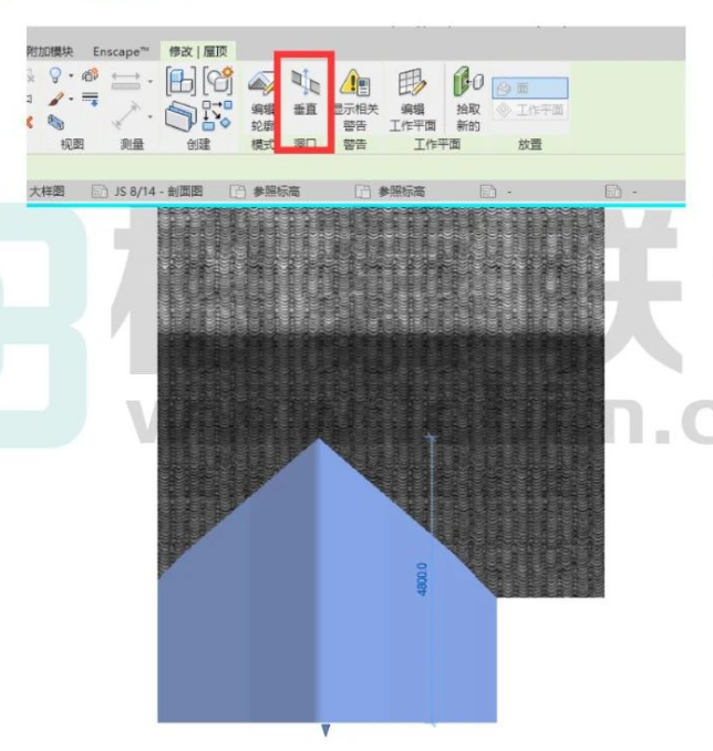 image.png 腿腿教学网-Revit中相交屋顶的交接处处理方法的图文教程