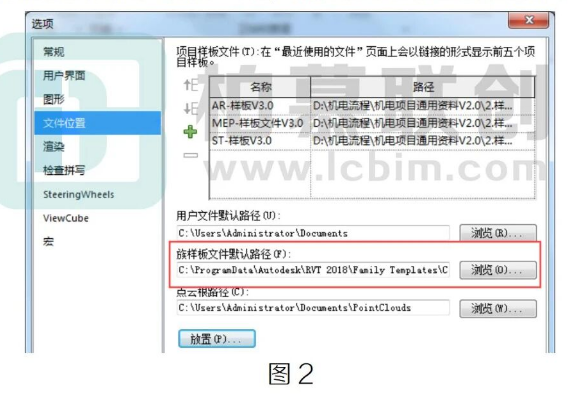 腿腿教学网-Revit构件库的默认路径调整图文教程（文/BIM小妹）
