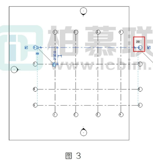 腿腿教学网-BIM教程 | Revit中轴网的3D、2D特性方法的图文教程（文/BIM小妹）